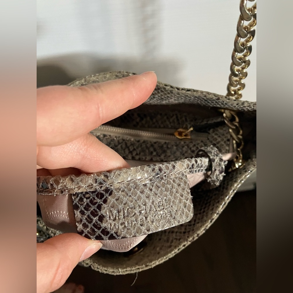 Michael Kors Green/Black Python Embossed Suede Ch… - image 5